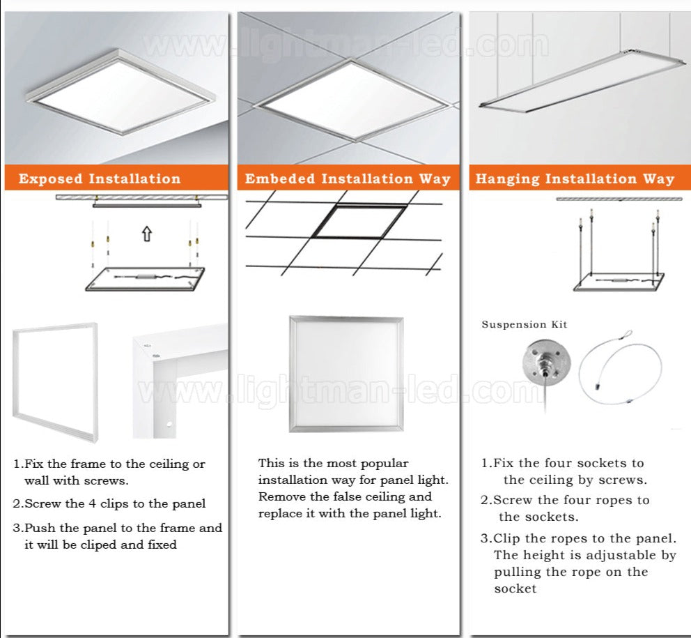 50mm surface mounted led panel light with surface mounted frame