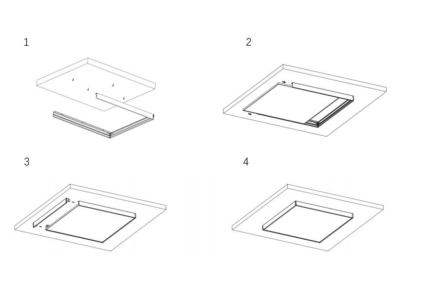 50mm surface mounted led panel light with surface mounted frame